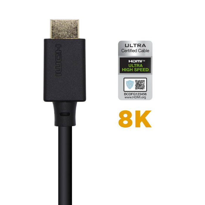 Aisens Cable HDMI V2.1 Ultra Alta Velocidad 8K@60Hz 48Gbps 1.5m Negro Aisens Cable HDMI V2.1 Ultra Alta Velocidad 8K@60Hz 48Gbps 1.5m Negro